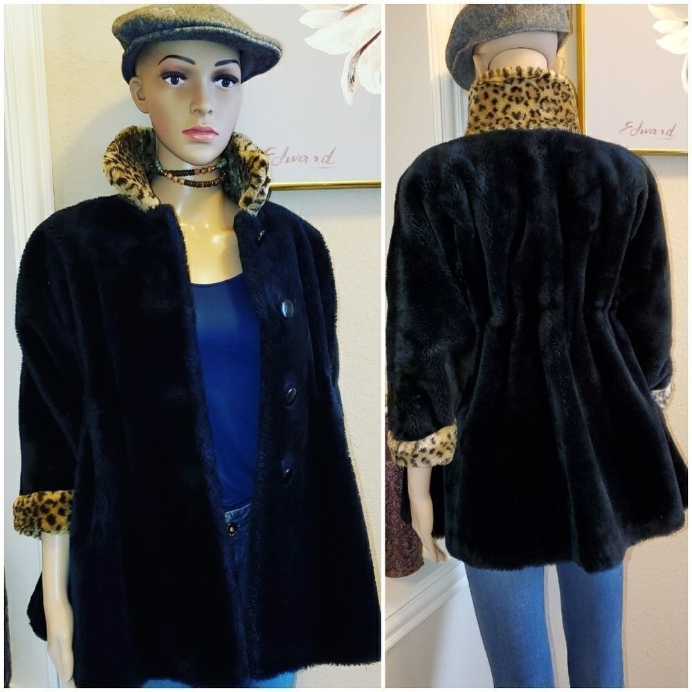 Vintage  Rick & Elly black fur coat